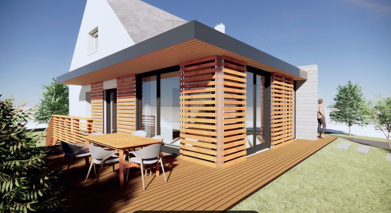 vue extension bois de 20 m2